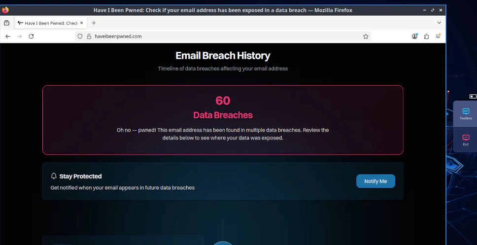 Screenshot of a browser in Replica Cyber showing depicting known exploited vulnerabilities