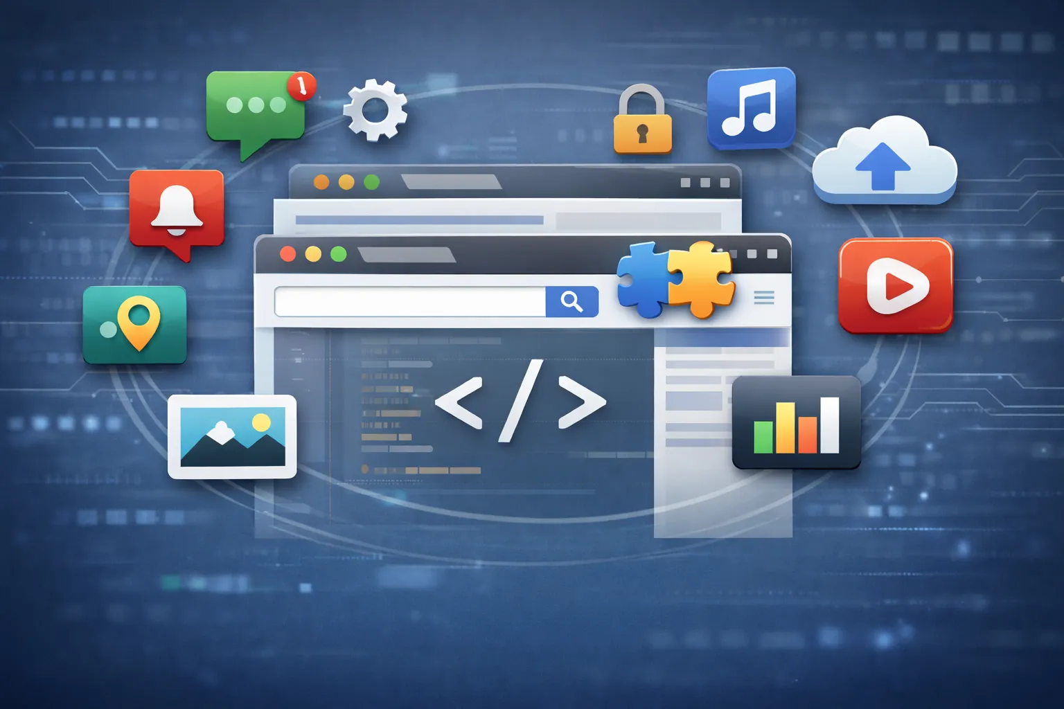 a web browser with third party apps accessing data